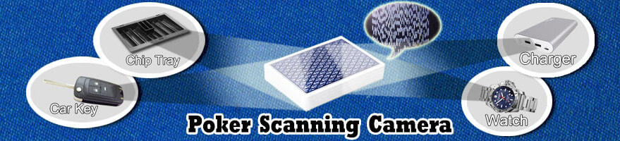 Poker scanning spy camera for bar-code cards