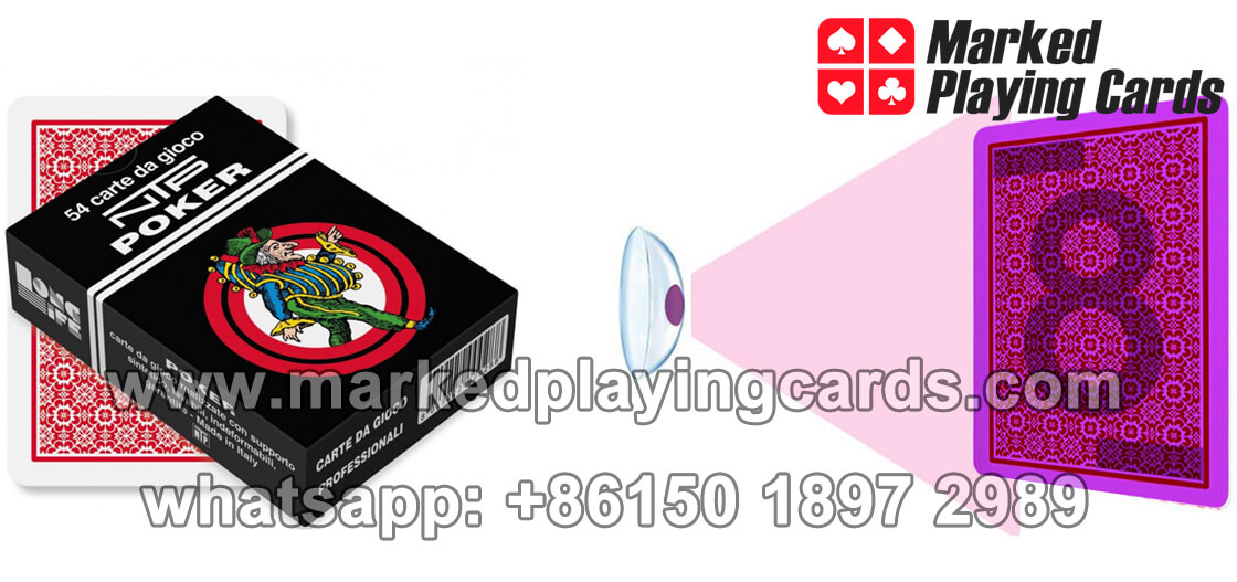 Red NTP luminous ink marked cards for infrared contact lenses